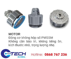 Động cơ không hộp số PMSSM không cần bảo trì, không tiếng ồn, kích thước nhỏ, trọng lượng nhẹ quạt trần công nghiệp hvls, quạt công nghiệp, quạt hvls, quạt tiết kiệm điện năng, quạt cho xưởng sản xuất
